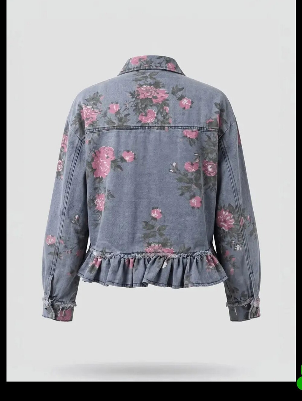 European And American Retro Washed Denim Printed Jacket, Loose-Fit Long-Sleeve F - Picture 5 of 5